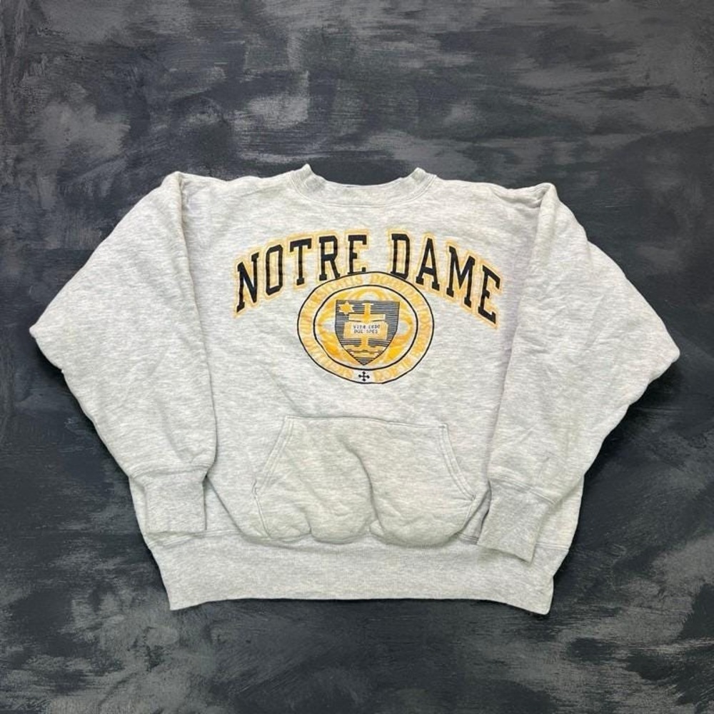Vintage Champion Double Face Sweatshirt Mens XL Gray 1990s Notre Dame University